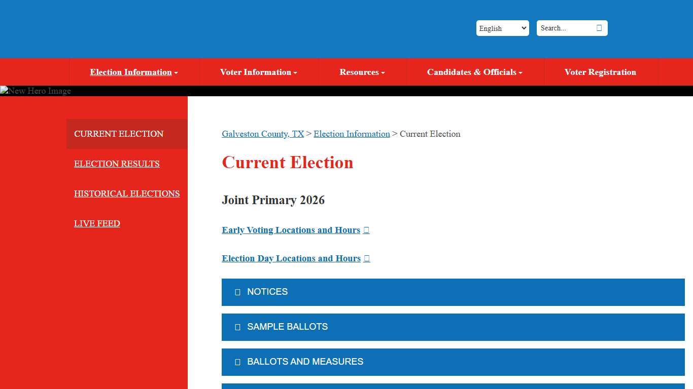Current Election - Galveston County, TX