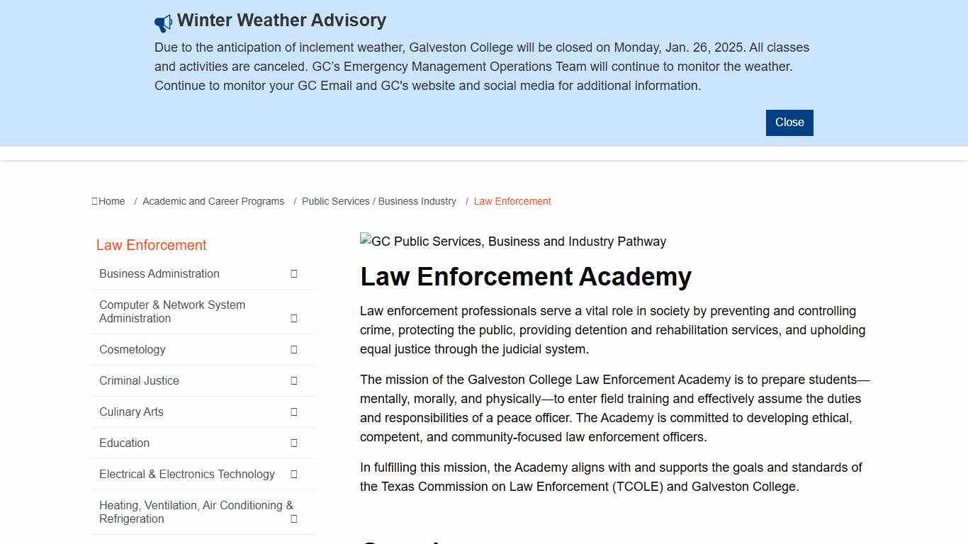 Galveston College – Law Enforcement